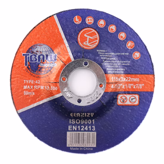 Commercio all'ingrosso 105mm 115mm 125mm 4/4.5/5 pollici Spessore 3mm Disco da taglio flessibile Mola per acciaio inossidabile